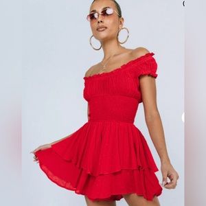 Princess Polly The Love Galore Romper Red